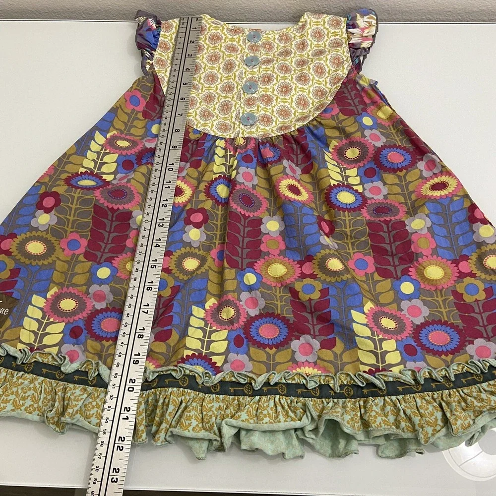 Matilda Jane Kids 6 Multicolor Dress Floral Clock Mixed Print‎ Boho Set of 2